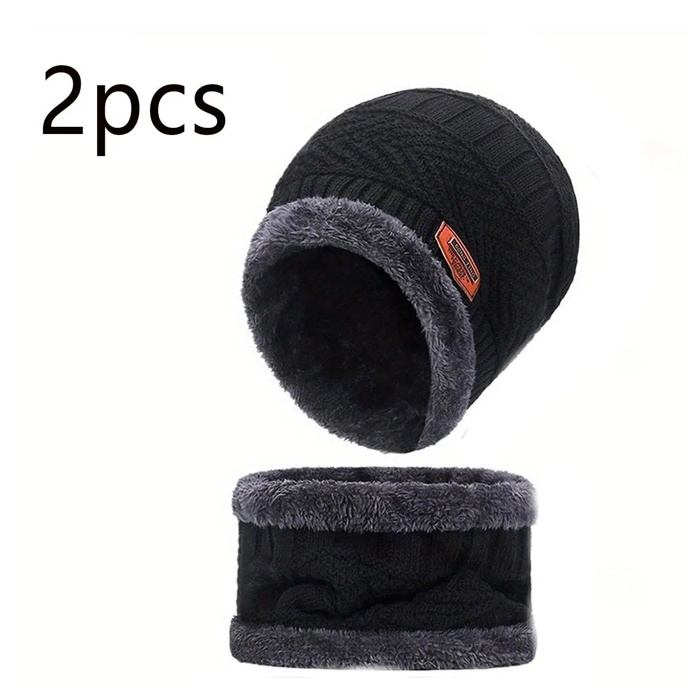 4pcs sets Winter Warm Velvet  Gloves  Outdoor Riding Hat Beanies Neck Protection Scarf C